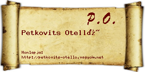 Petkovits Otelló névjegykártya